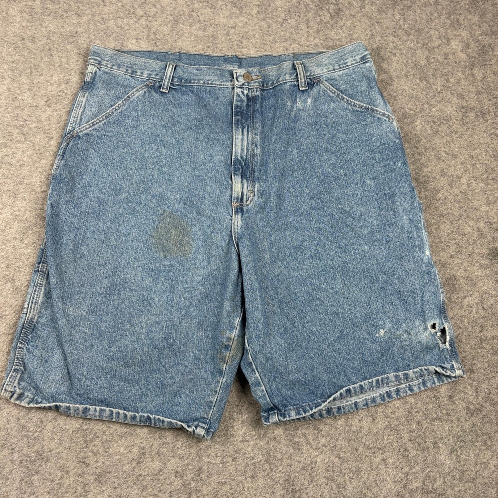Vintage 90s Wrangler Carpenter Shorts‎ Mens 40 Blue Denim Utility Workwear